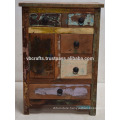 Recycled Scrap Color Wood Drawer Cabinet